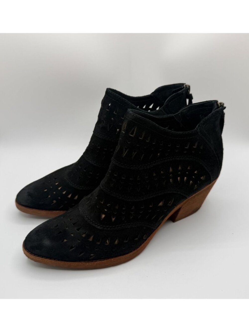 Sofft Westwood Ankle Booties Women Size 9.5M Black Leather Stacked Heel